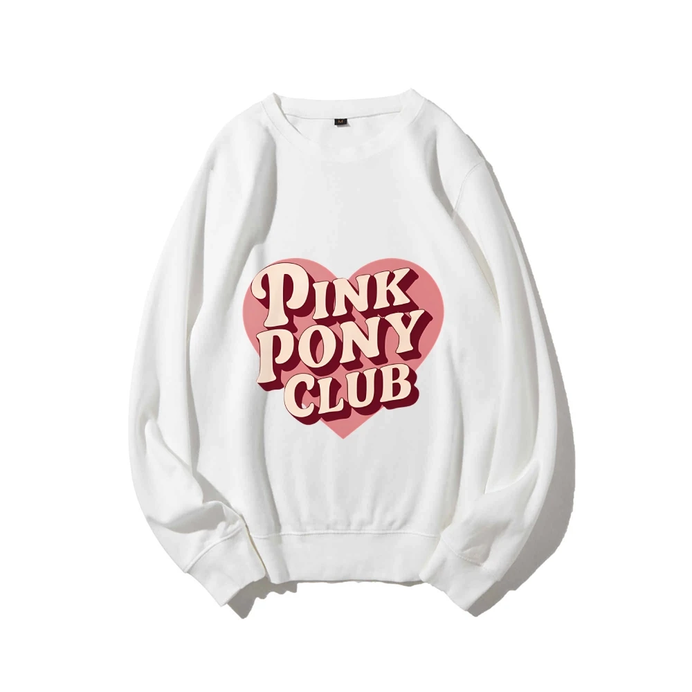 

Graphic Sweatshirt Pink Pony Club Sweatshirt All Cotton High Quality Oversize Sweatshirt Retro Pony Club Vintage Y2K Trend