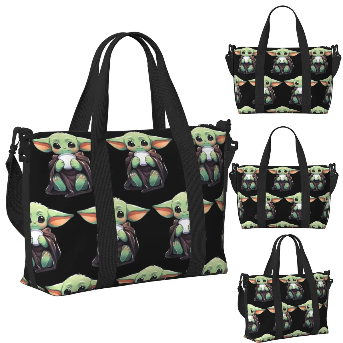 

Cute Baby Yoda G-Grogu-S Beach Travel Bag Large Capacity Tote Bags for Gym Yoga Women Shopping Duffle Shoulder Bag