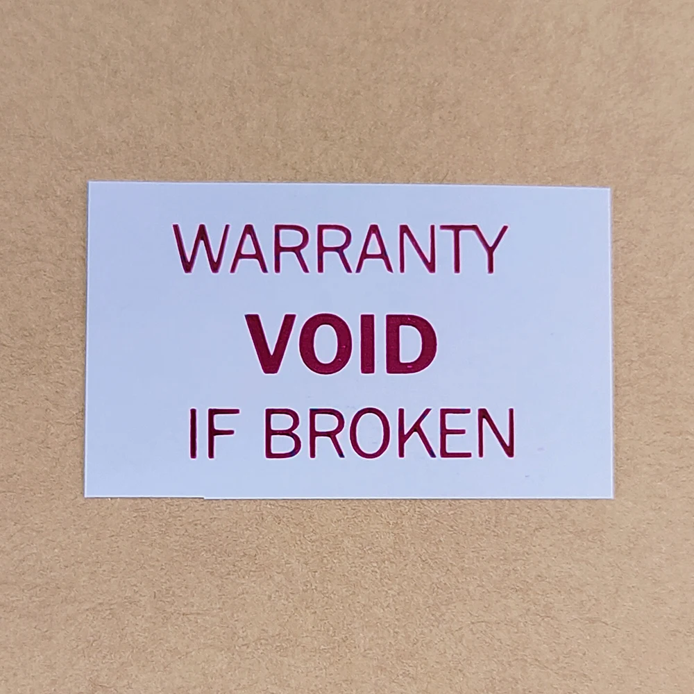 

20x15mm WARRANTY VOID IF BROKEN Security Seal Removal Proof Brittle Paper Label Tamper Evident Sticker Repair Guanantee Invalid