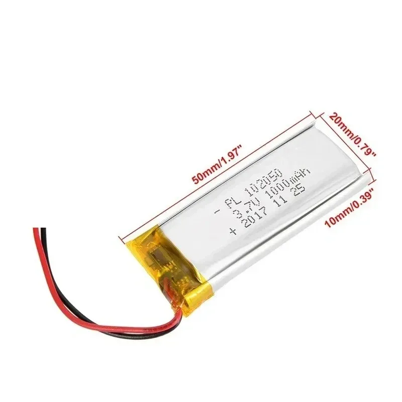 102050 3.7V 1000mAh Li-Polymer Battery for TWS Earbuds Keyboard Speaker Recorder Tattoo Machine Rechargeable High Quality