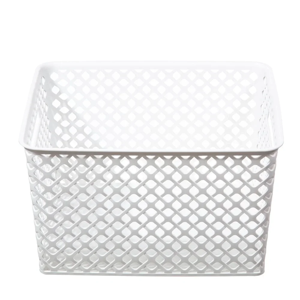 Rectangular Decorative Storage Baskets 2 Pack with Cut-Out Handles Ideal Organizing Household Items Toys Garage Supplies view 4