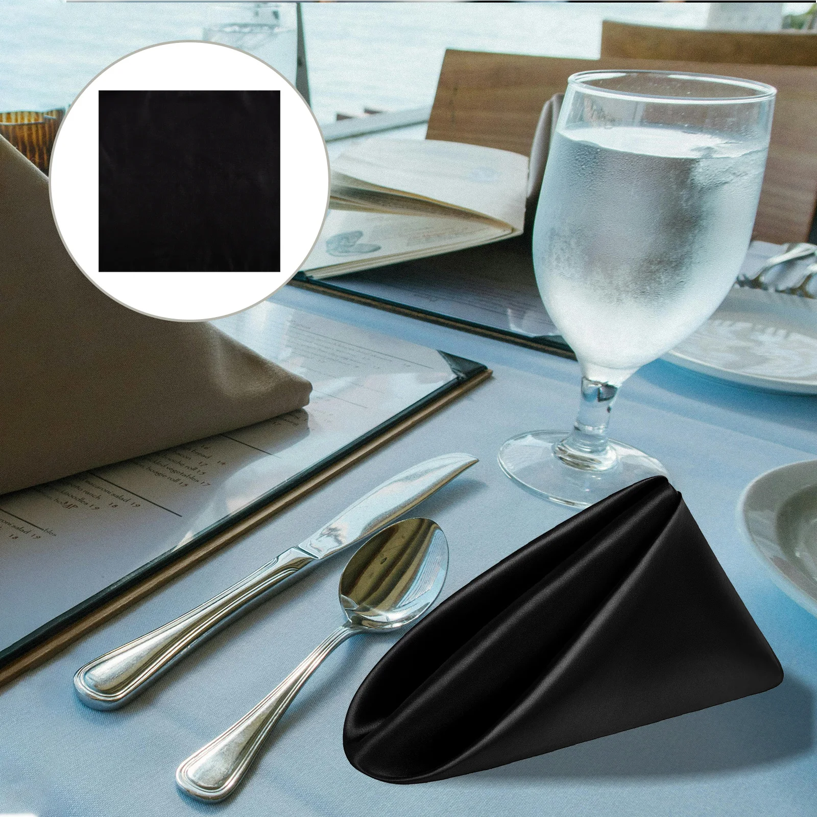 

12 Pcs Napkins Black Fabric Cantina Dinner Bathroom for Guests Beverage Banquet Table Decor Cloth