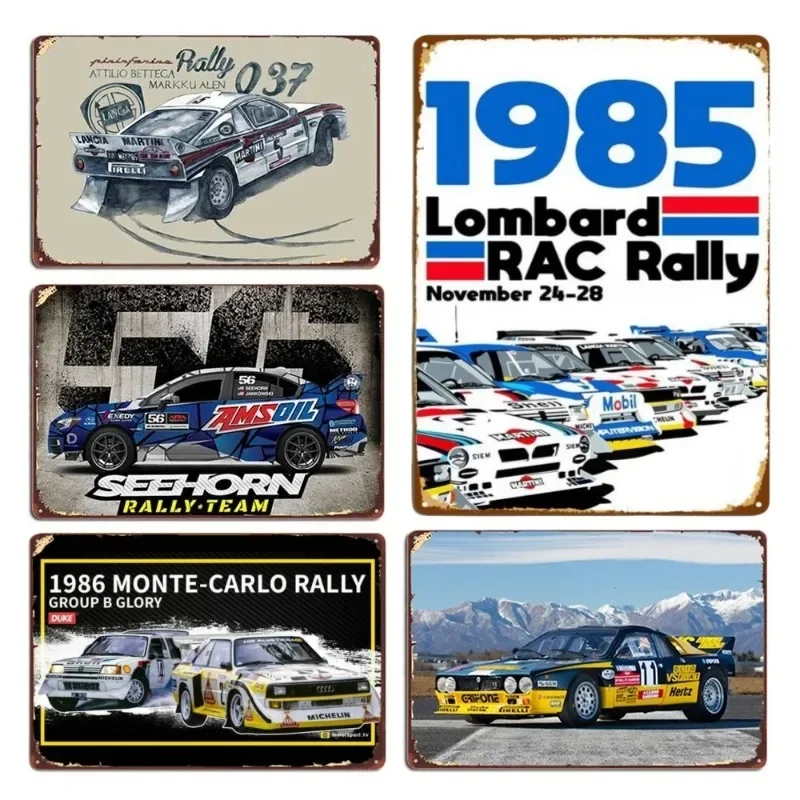 Póster de hojalata de Metal para coche de carreras Vintage, decoración de pared Retro para Bar, Club, hogar, placa de letrero de Rally de carrera clásica, perfecta para el hogar y la oficina