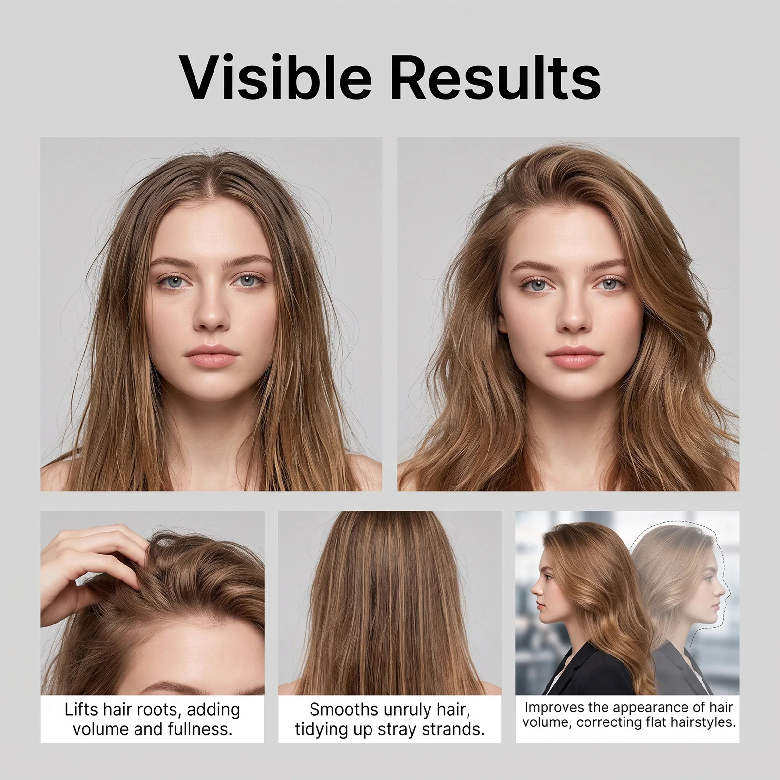 Fluffy Shape Base Spray 90ml Wurzel-Lifting Volumen für feines Haar, nicht fettend, leicht auszuspülen, blauer Duft, für den täglichen Gebrauch und die Haarstyling-Anwendung – Detail 5
