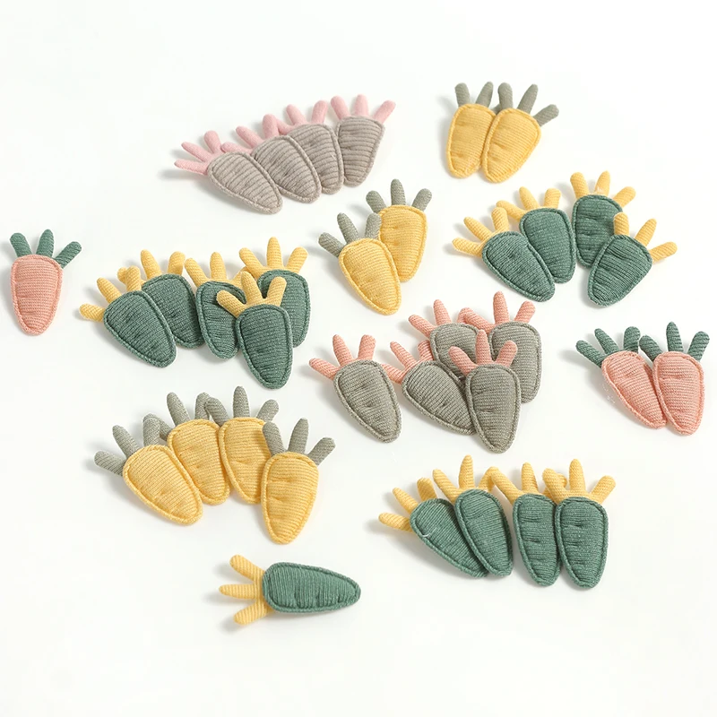 50pcs 2cm Carrots Patch DIY Clothing Sewing Supplies Wedding Decoration DIY Craft Handmade Hair Clip Scrapbook Gift Accessories