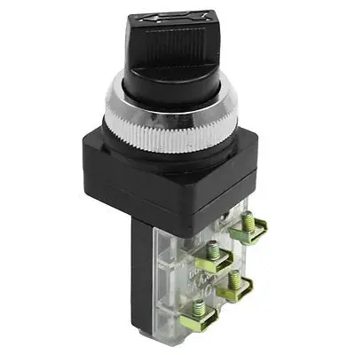 AC 250V 6A DPST 3 Position Rotary Selector Latching Push Button Switch