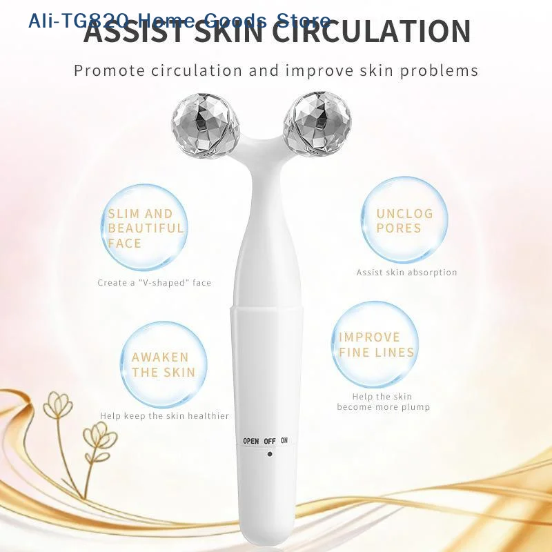 [TG820]1Pcs V Shape Face Lifting 3D Facial Roller Massage For Full Body Relaxation Beauty Massage Stick Instruments