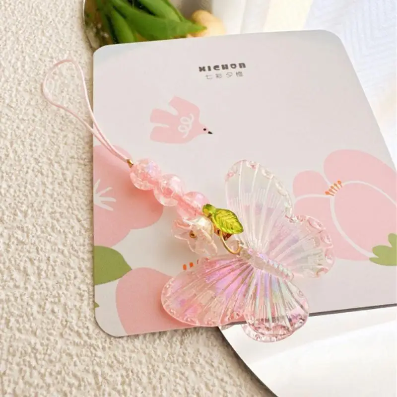 1/2PCS Lily Of The Valley Colorful Butterfly Mobile Phone Chain Fashionable Handmade Suitable For All Occasions Hands-free Trend