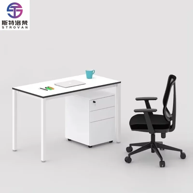 

Modern Simple Design Wood Steel Structure Office Staff Desk