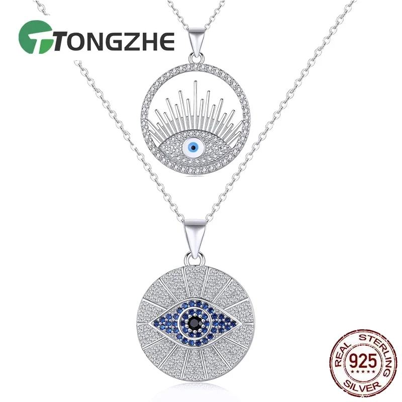 

TONGZHE ожерелье от сглаза, подвеска-подвеска для кристаллов, сделай сам, стерлинговое серебро 925, эмаль, подвеска, роскошные ювелирные изделия, изящные ювелирные изделия