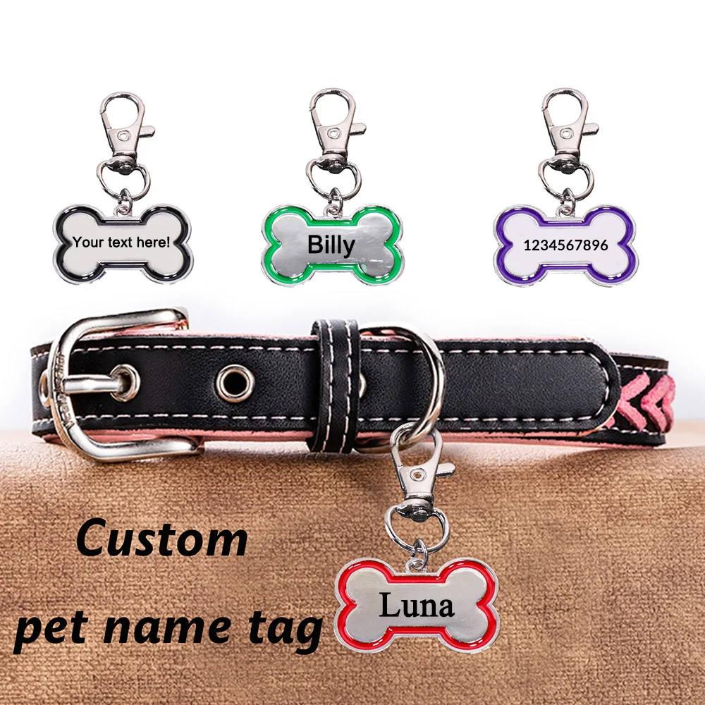 Custom Name Dog Tag For Collar Personalized Name Pets ID Tag Laser Engraving Number Anti-lost Pendant Customized Name Dog Tags