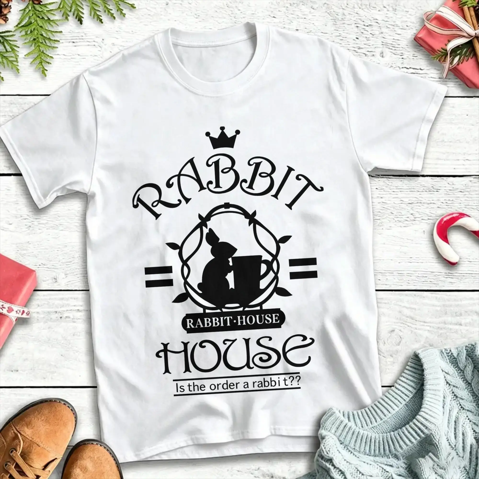 Is The Order A Rabbit  T-Shirts Men  Casual Cotton Tees O Neck Short Sleeve T Shirts Printed Tops