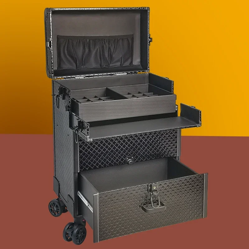 Nail Tattoo Makeup Suitcase on wheels Professional woman Trolley Cosmetic Bag Rolling Makeup Suitcase Rolling cosmetic case