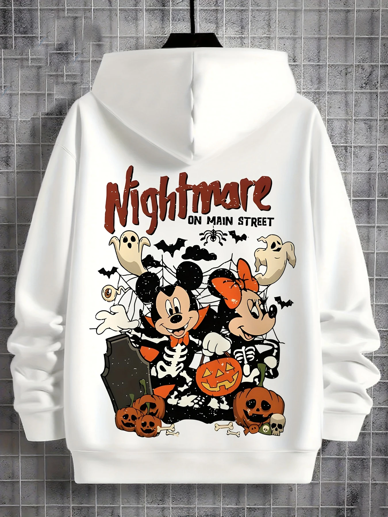 ديزني هوديي هالوين زي ملابس الحفلات كم طويل البلوز البلوز الجرافيك هوديس المتضخم قميص الرجال النساء الملابس