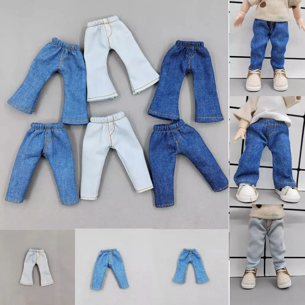 For 1/11 OB11 Dolls Fashion Clothes Trousers For 1/12 Bjd/GSC Doll Clothes Denim Pants DIY Obitsu 11 Doll Clothes Accessories