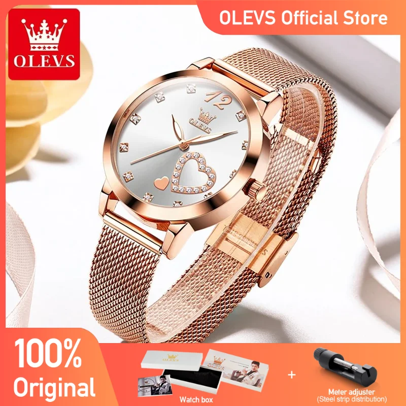 OLEVS5 5189 Women\'s Watch Original Brand Quartz Wristwatch Waterproof Luminous Mesh Belt Strap Reloj Diamond ScaleLadies Watch