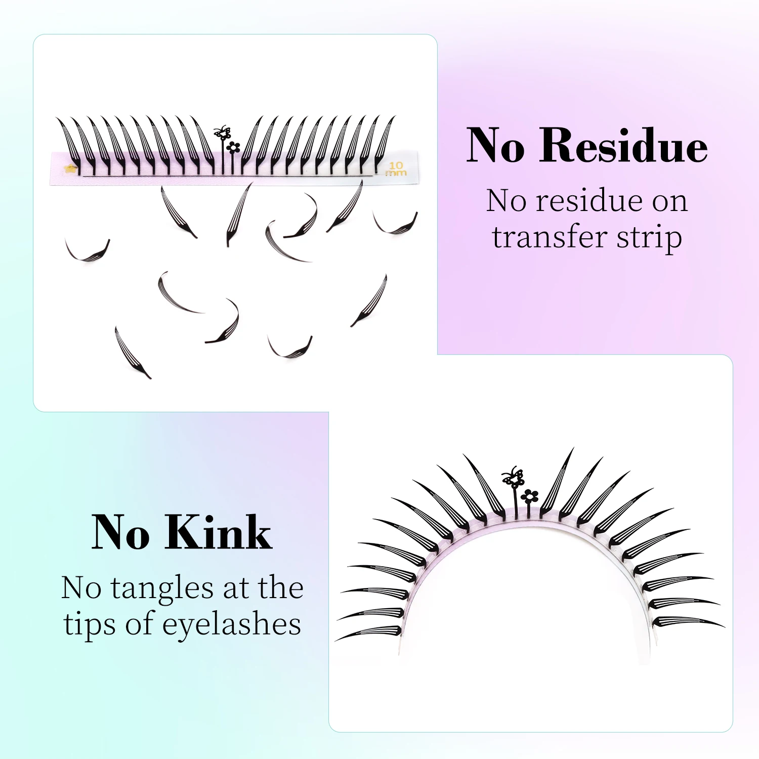 AGUUD Anime Spike Lash Extension, Natürliche Leichte Flatternde Manga-Wimpern, Vorgefertigte Spire-Wimpern Manga-Wing-Wimpern – Detail 4