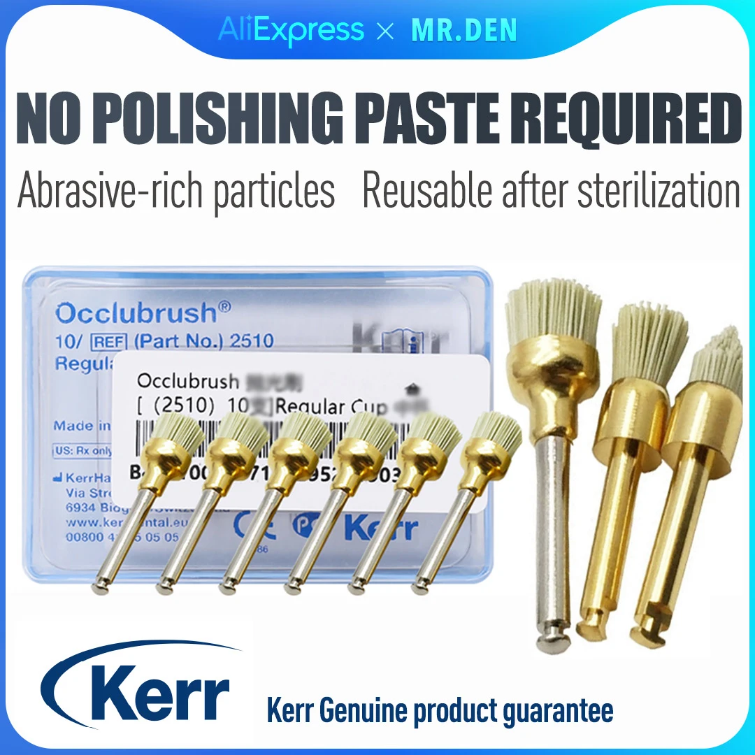 Kerr Dental Resin Polishing Brush Occlubbrush 2520 Gold Polishing Brush Set High Quality Dentist Tools Series Reusable 3/10pcs