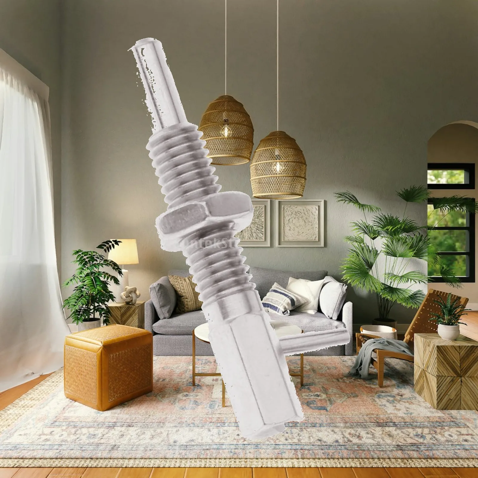 Retractable Indexing Spring, L Handle, Stainless Steel, Replacement Bolt,
