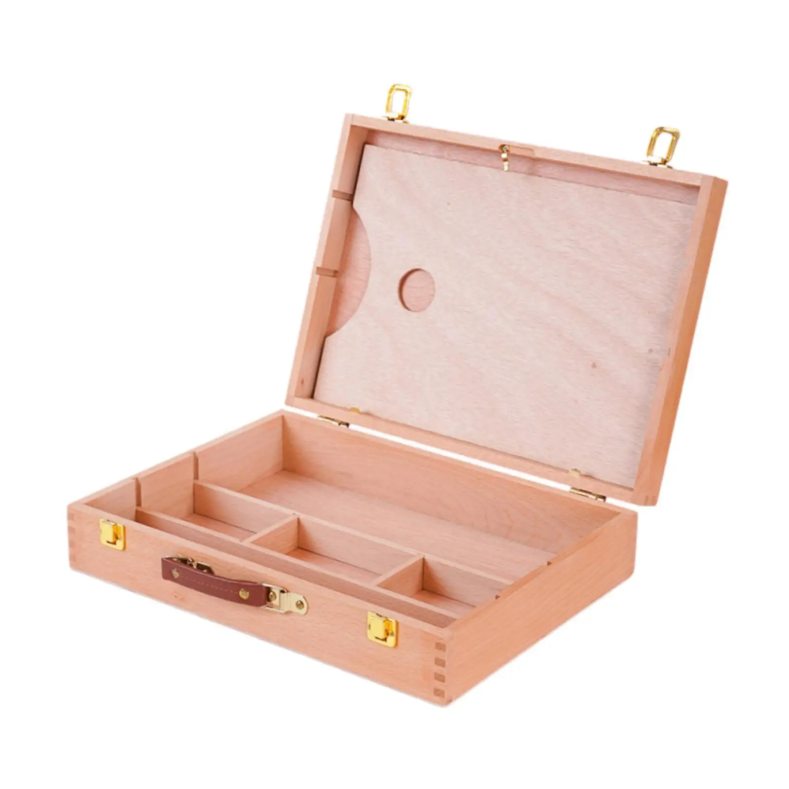 Artist Supply Box Case with Removable Compartments Table Sketchbox Wooden for Pencil Watercolor Pen Stamps Brushes Paints