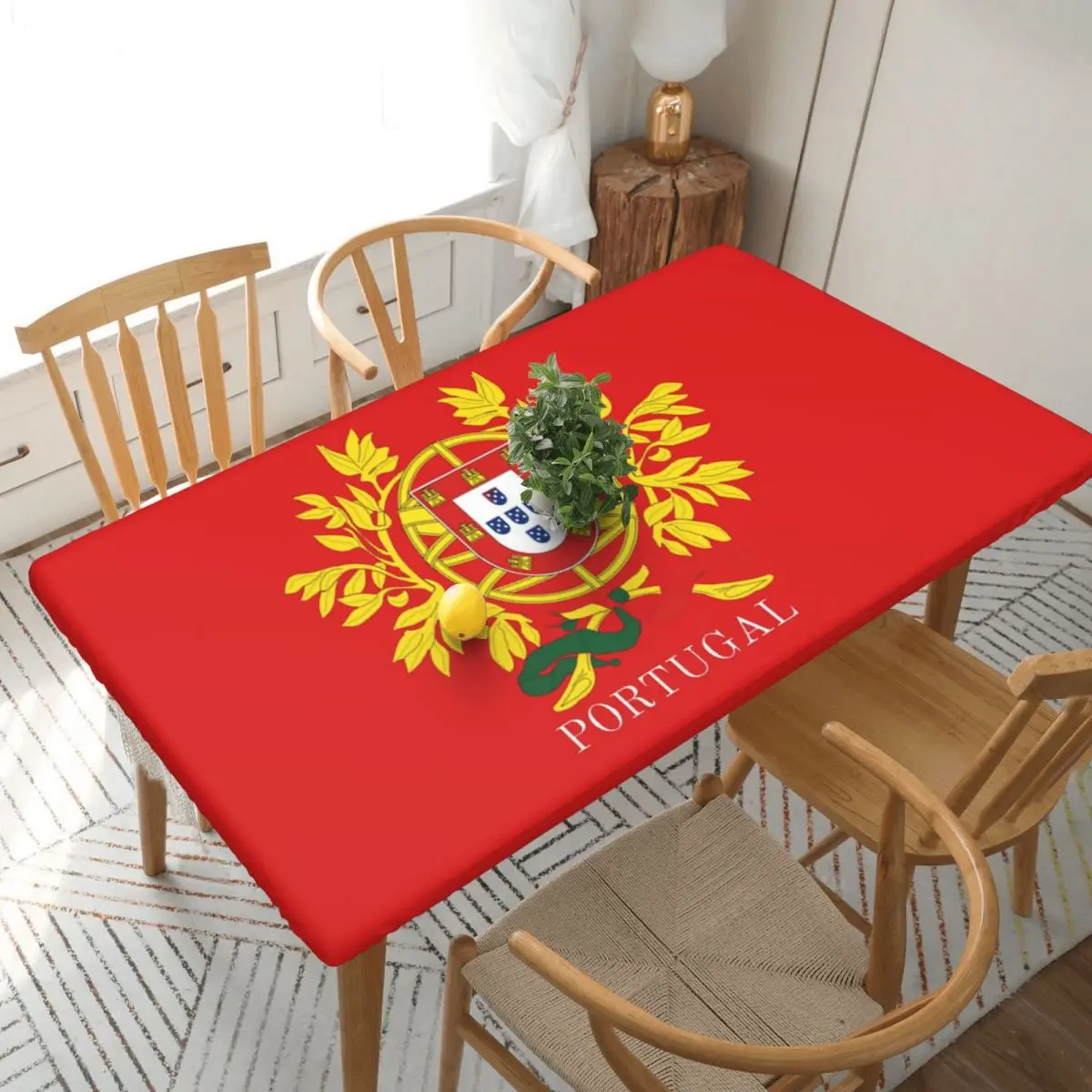 Flag Of Portugal Custom Rectangular Tablecloth Waterproof Table Cover for Dining Events Table Cloth