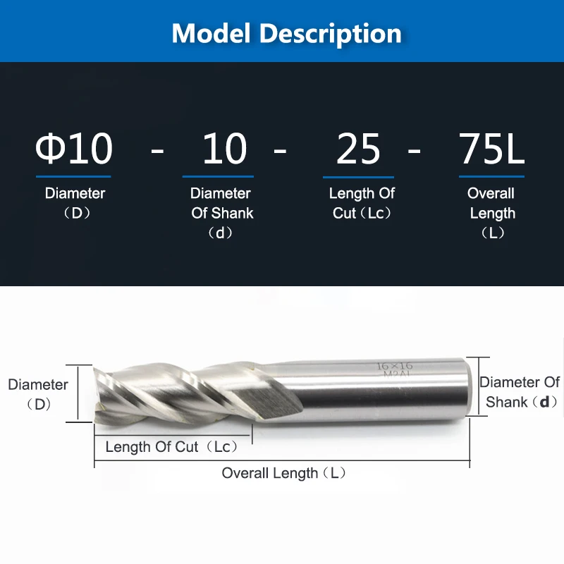 Imagem -05 - Hss-al Fresa Final Flautas Haste Reta Cnc Metaltool Alta Precisão Diâmetro mm mm mm 10 mm 12 mm 16 mm 18 mm 20 mm 25 mm