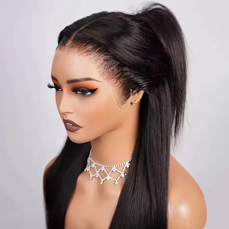 

Straight Human Hair Wig 360 Full Lace Wigs Indian Virgin Hair Transparent Lace Frontal Wig 4x4 Closure Wig Pre Plucked For Women