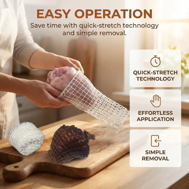 【YA】Meat Stretchable Netting Butcher Cooking Twine String For Homemade Ham Sausage Roasting BBQ Food Prep Tool Set