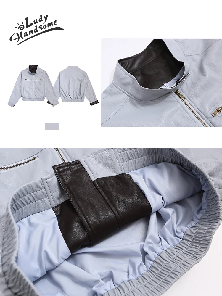 

Женская ветровка-косуха Slimming Blue Zipper Jaet в американском ретро-стиле, из полиэфирного волокна, весна 2026