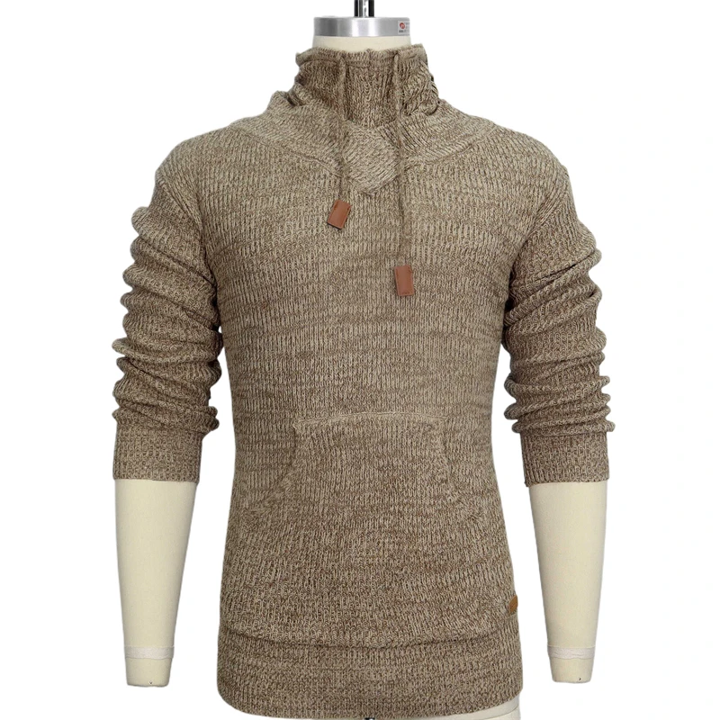 Herrenbekleidung Rollkragenpullover, Strickpullover mit hohem Kragen, lockerer Schnitt, warm, langärmelig, Strickware, Winter, Freizeitpullover, Oberteil, Streetwear – Detail 5