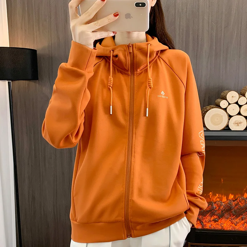 New Spring and Autumn Coat Women's Outdoor Hoodie Hooded Cardigan Elastic Clothing Fashion Show Slim Casual Shirt Camping