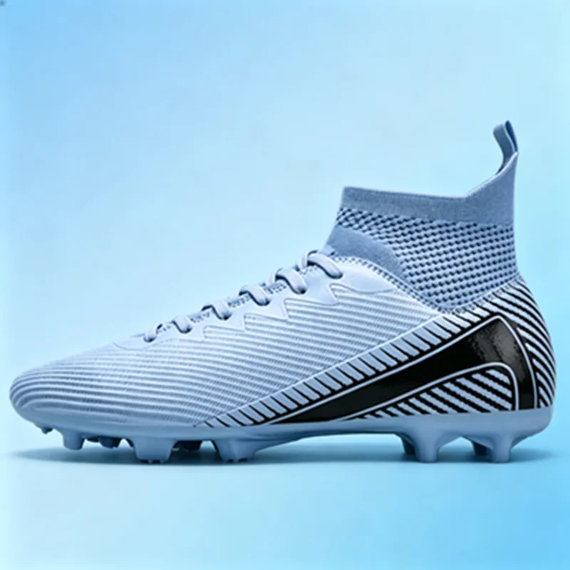 Cost-effective AG FG Football Boots PU Blend Upper Long TPU Stud Anti-slip Durable Budget Grass Football Footwear