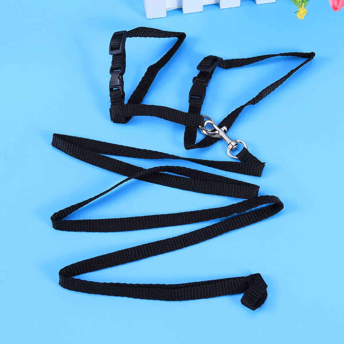 

Cat Harness Nylon Black Lightweight Adjustable Chest Stomach Quick Secure for Outdoor Walking Pet Traction Rope Accessories