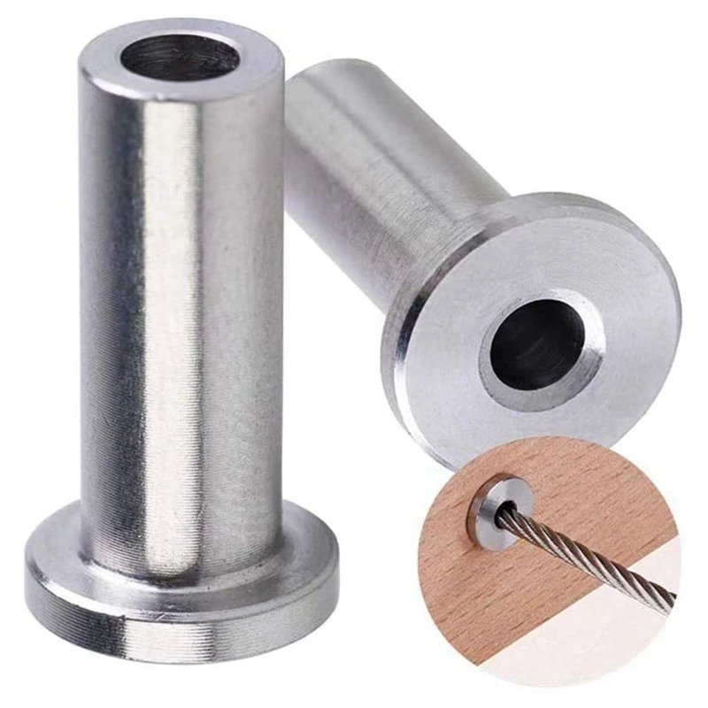 40 Pcs T316 Stainless Steel Protector Sleeves For 1/8Inch 5/32Inch 3/16Inch Cable Railing Kit,Wood Posts,DIY Balustrade