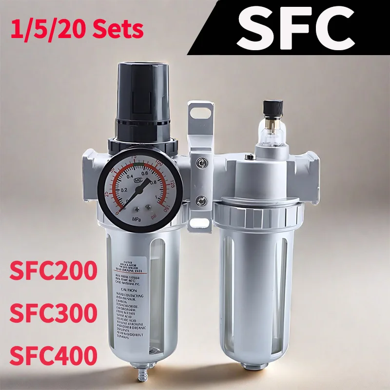 

SFC400 1/2 SFC300 3/8 SFC200 Oil and Water Separate Filter, Air Compressor Regulator, Air Source Processor Source Treatment Unit