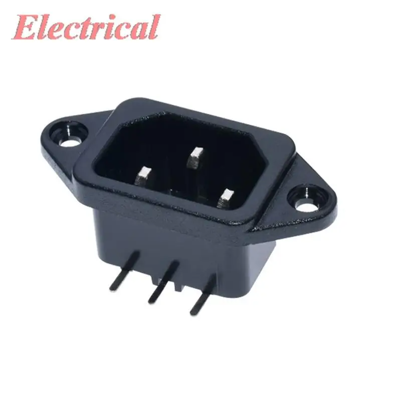 C14 Panel Mount Plug Adapter AC 250V 10A/15A 3Pins 90 Degree IEC Inlet Module Plug Clectric Cooker/Computer Case Power Socket