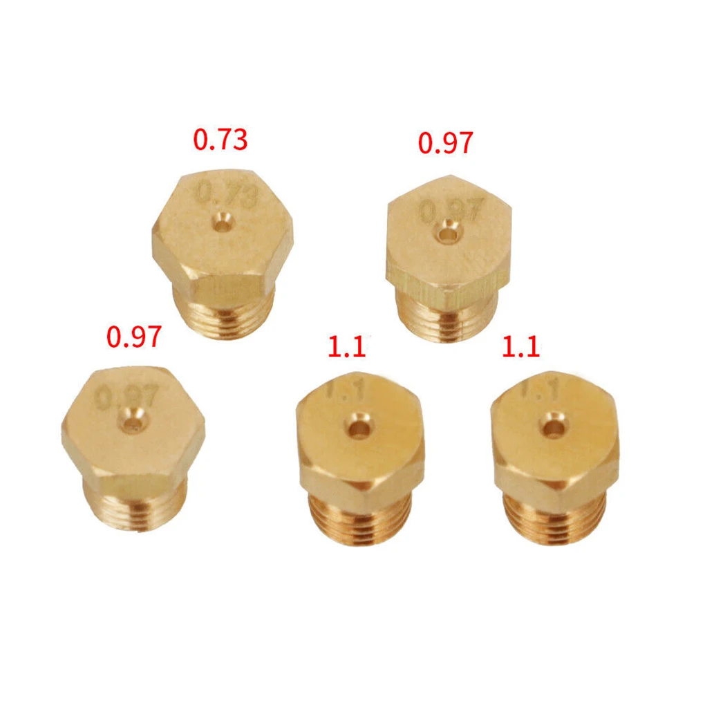 5piece Gas Stove Burner Set Nozzle Kit For Kitchen Appliance Parts Sturdy And Durable Metal Injectors Set Accessories