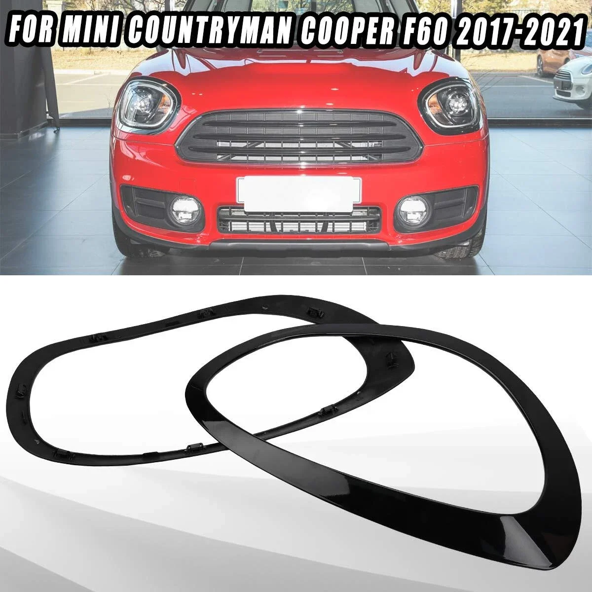 

Ярко-черная накладка на фару передней фары для BMW Mini Cooper Countryman F60 2015-2019, рамка заднего фонаря 51712414989