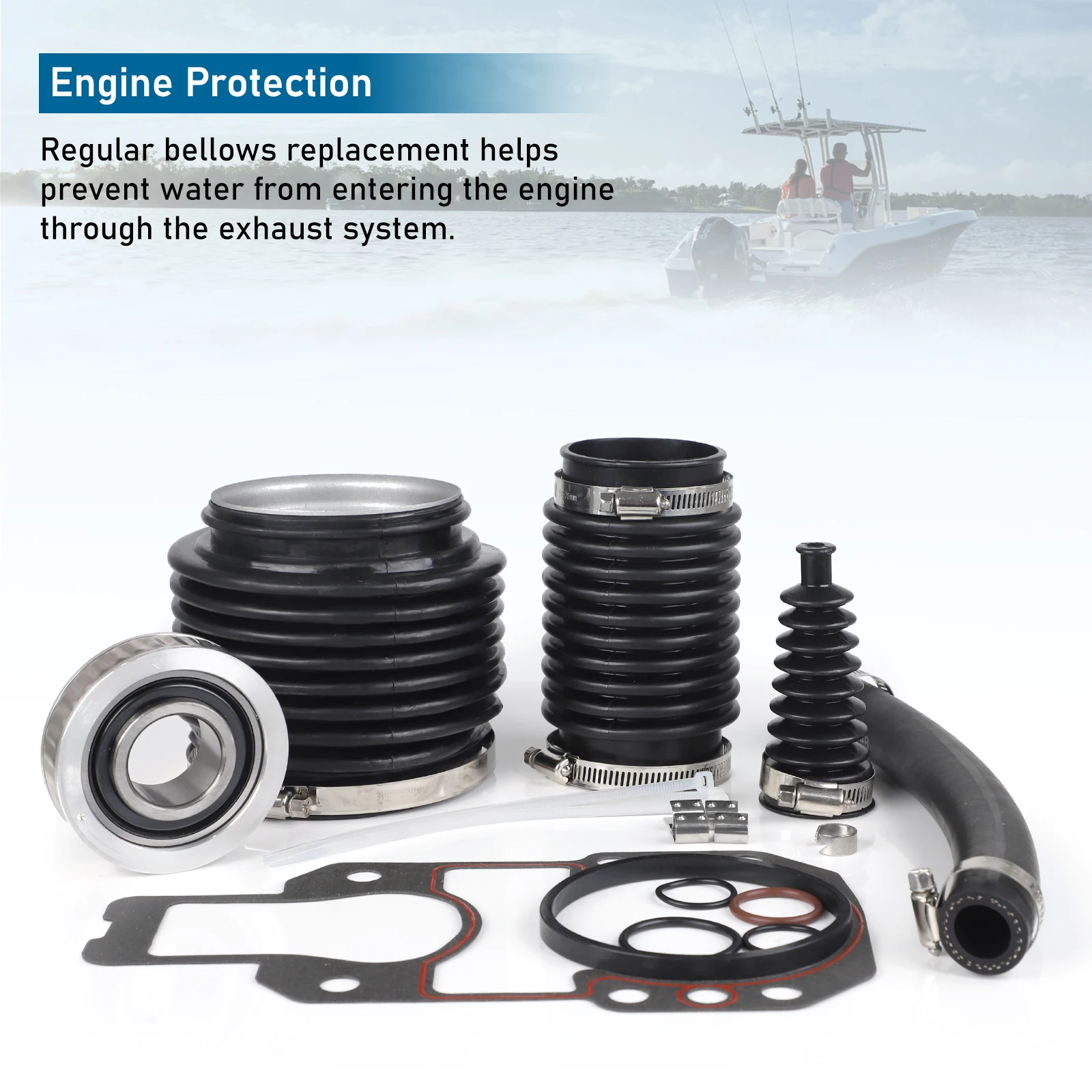 Transom Seal Bellows Repair Kit with Gimbal Bearing For MerCruiser Alpha One Gen 2 Stern Drive 30-803099T1 For Sierra 18-8218