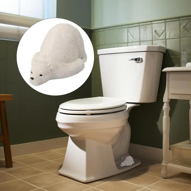 Decorative Toilet Caps 2 Pcs Resin Polar Bear Shape Toilet Accessories Cute Toilet Covers Decorative Toilet Caps