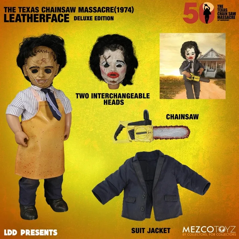 Mezco Toyz LDD 1974 Leatherface Deluxe Edition Action Figure 100% Original Collectible Anime Model Toy in Stock view 3