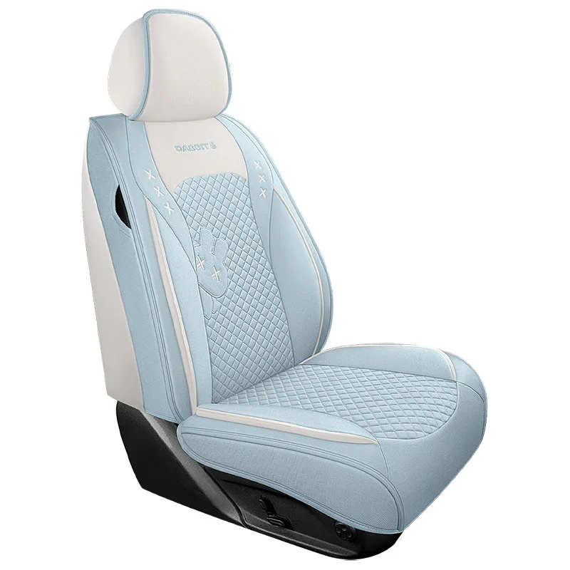 

Cotton and linen fabric car seat cover universal in all seasons cartoon cute full
