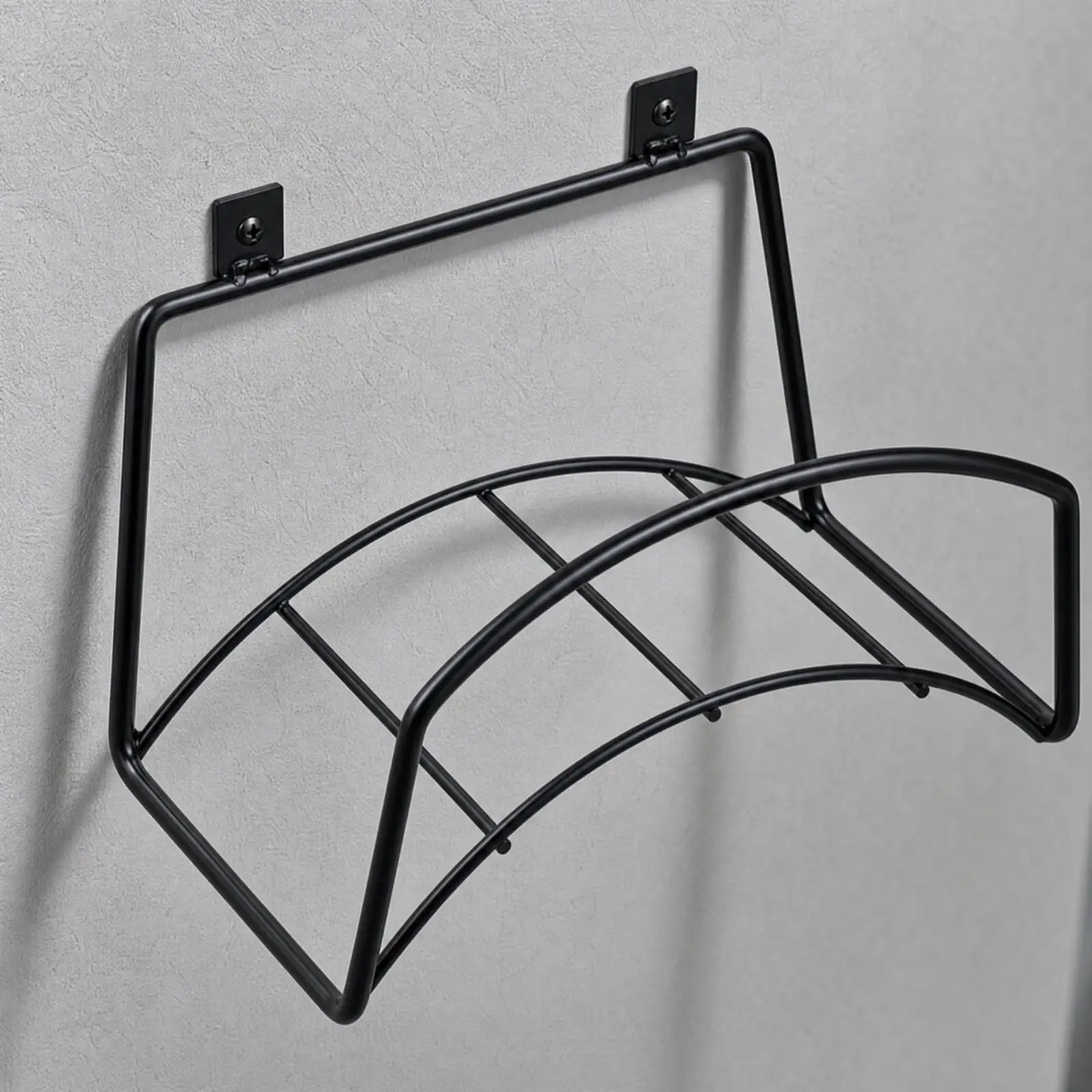 Wall Mounted Iron Storage Rack Spiral Hose Holder with Pre Drilled Holes for Garden Garage Workshop Tool Organizer