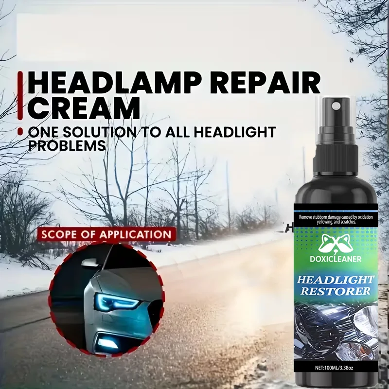 Professional car headlight repair paste - Easy-to-use car light maintenance kit, restore oxidized, yellowed, and blurry headligh