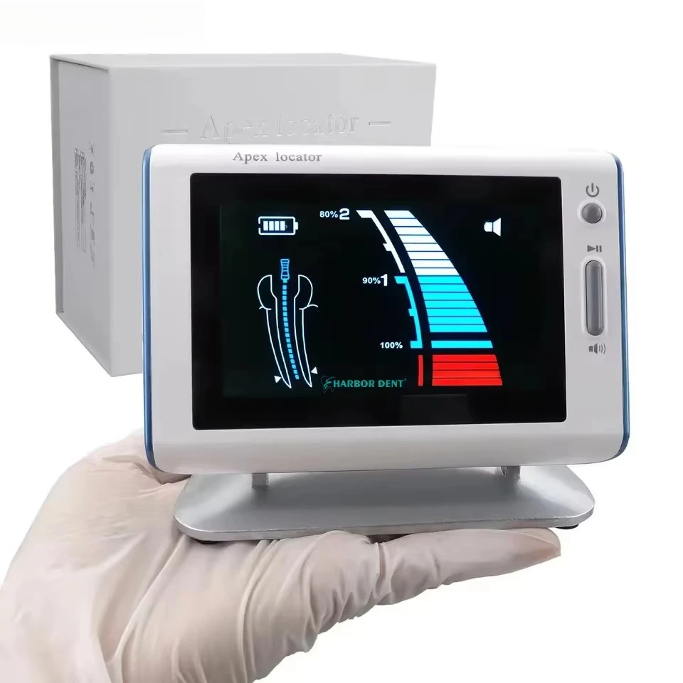 Dental root apex locator, large LCD screen endodontic root apex locator, dental root canal length measuring instrument