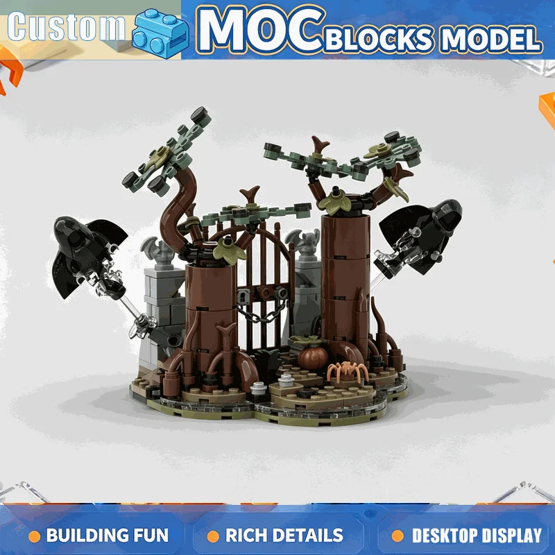 342PCS Haunted Manor Forest Gate Series Building Blocks Technology Creative Castle Modify Model DIY Assembly Toy Halloween Gift