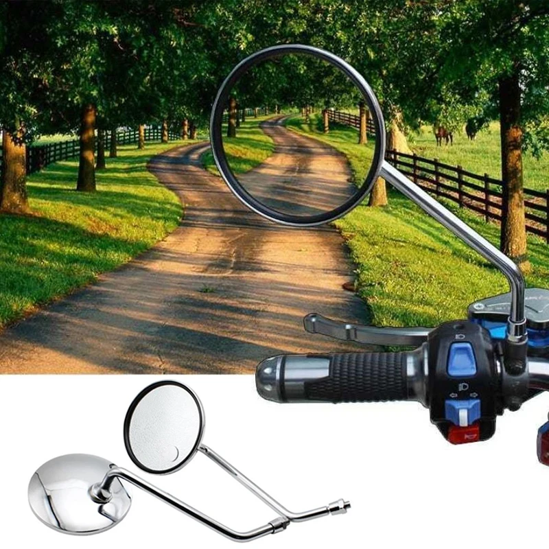 Motorcycle Side Mirrors Replacement For T100 8mm Chrome Motorcycle Rearview Mirror Motorcycle Accessories