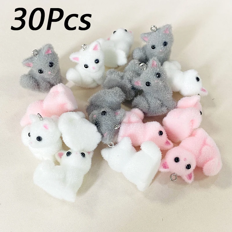 

30pcs Bulk Wholesale Cute Fox Resin Charms Lots 28x23mm Fluffy Aniaml Pendants For Keychain Necklace Diy Crafts Jewelry Make