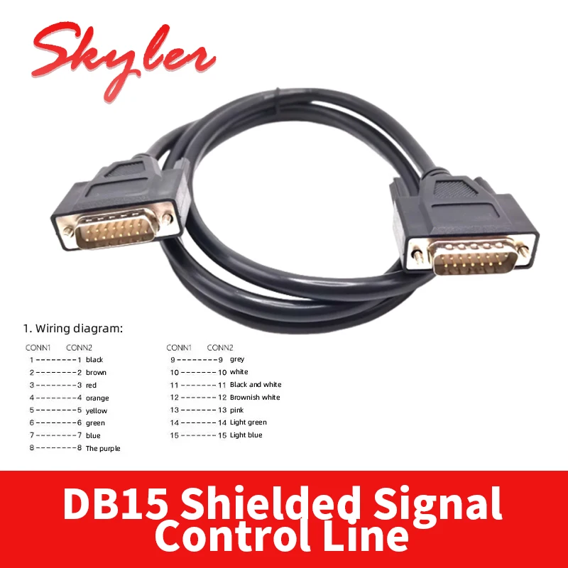 Industrial DB15 Sensor Cable Male to Male to Female to Female 15 Pin Data Wire 2 rows of 15-pin Serial and Parallel Port Cables