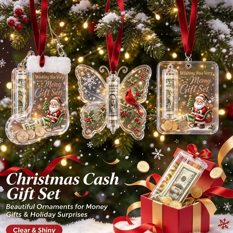 Ornamento Regalo in Acrilico a Forma di Farfalla Riutilizzabile, Porta Soldi da Appendere per Natale, Ciondolo Porta Denaro 2026, Decorazione per Albe